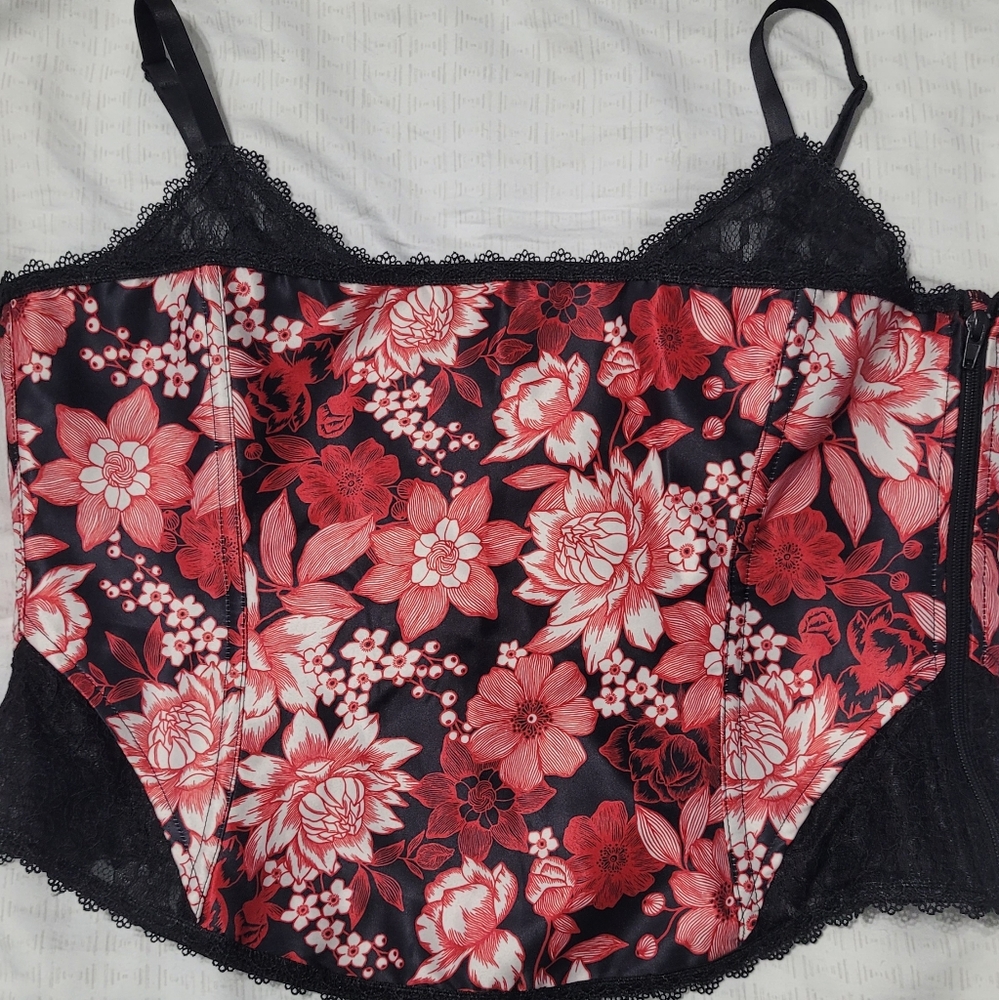 Adore Me Black And Red Corset